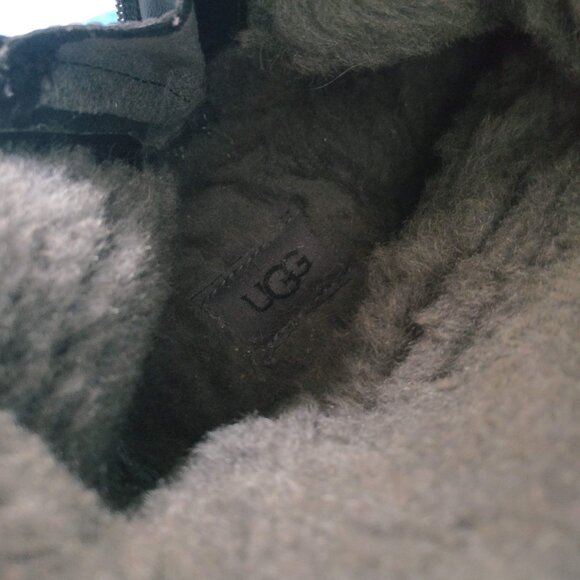 UGG Leather & Suede mouton Sheepskin Shearling Waterproof Snow Winter boot 13us - Picture 4 of 8
